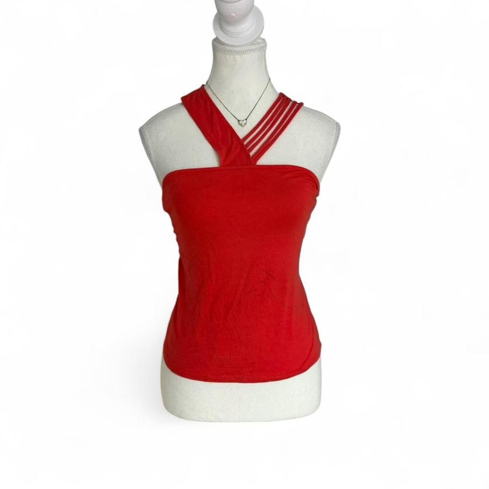 Y2K Guess Vintage 2000s Halter Fitted Top For Spring Summer Going Out Top Size M